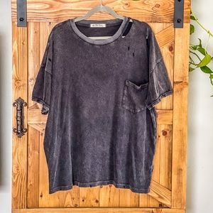 Free People Distressed Oversized Rubi Tee Large